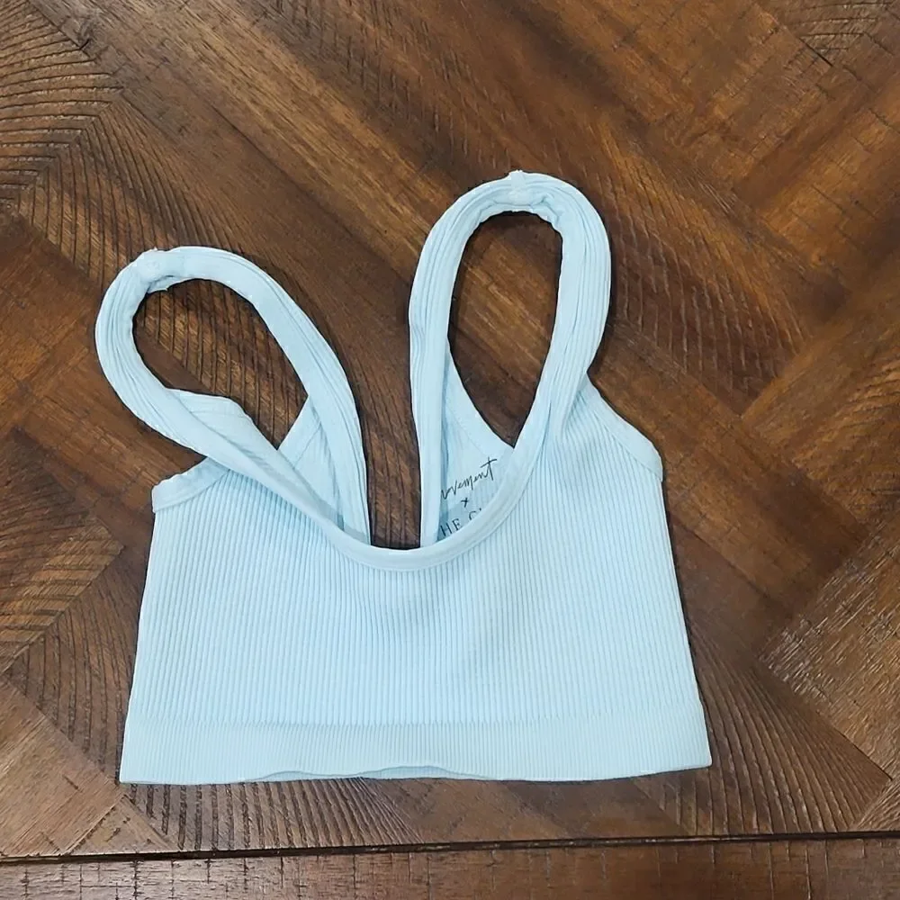 Free People Happiness Runs Scoop Neck Bra XS/S Reflective blue